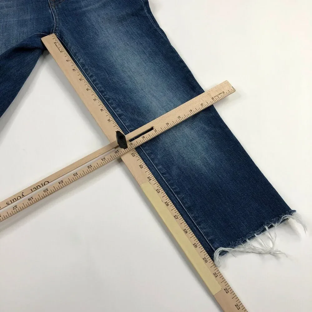 Madewell High Rise The Perfect Vintage Crop Jeans 23 (Actual 24W 20.5L) Raw Hem